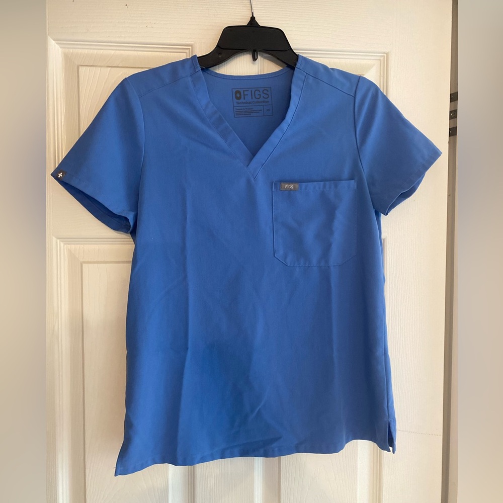 Figs ceil blue Catarina one pocket scrub top